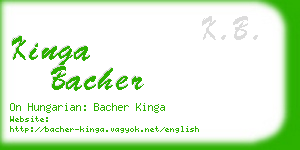 kinga bacher business card